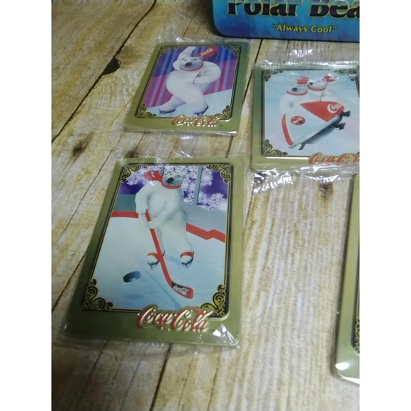 Vintage Coca-Cola Collectible Metal Trading Cards in Tin (lvb) - Picture 5 of 8